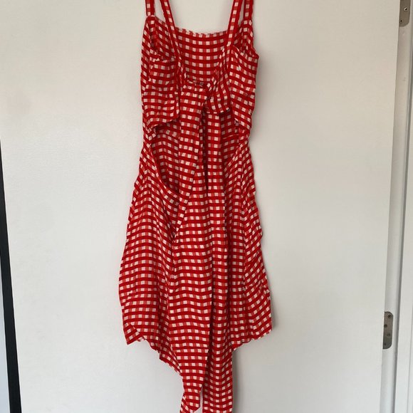 Faithfull the Brand Ischia Dress Red Gingham Size S/USA Size 4 - Picture 3 of 3